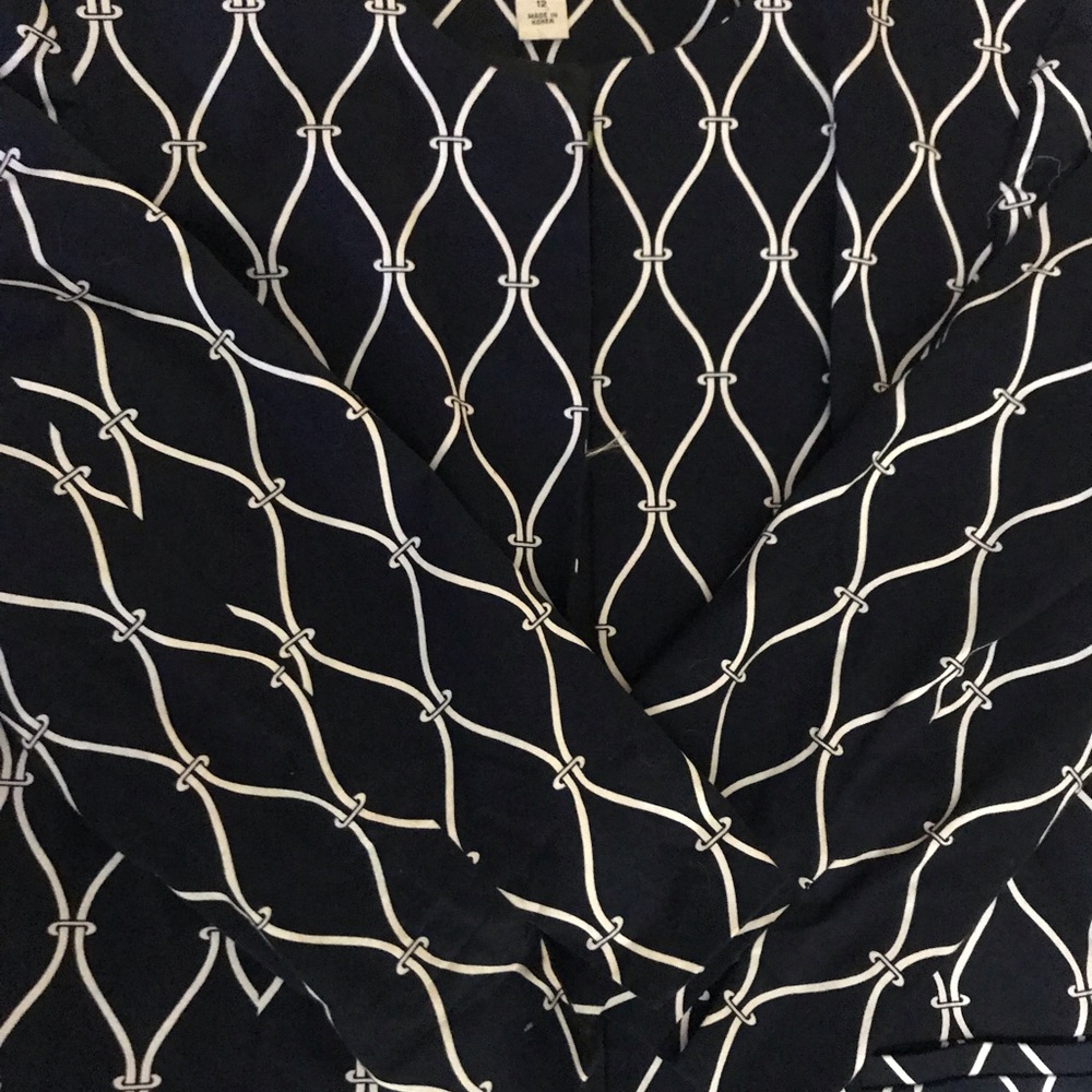 Talbots Navy Jacket with a Rope Pattern - Picture 3 of 5